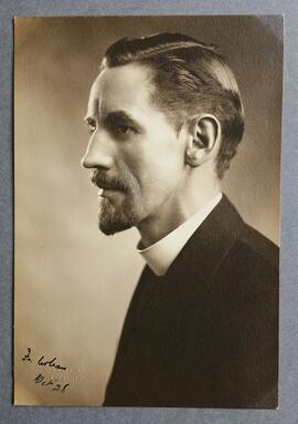 Studio photograph of Fr. Urban Riordan in Lincoln, Nebraska