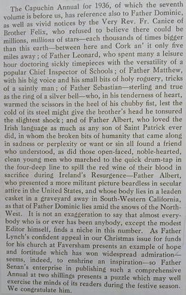 ‘The Catholic Bulletin’ Review of ‘The Capuchin Annual’ (1936)