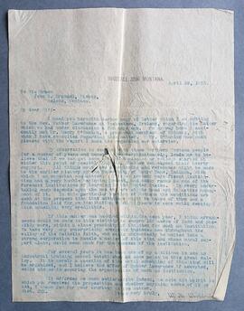 Letter from W.M. Wooldridge to Bishop John B. Brondel