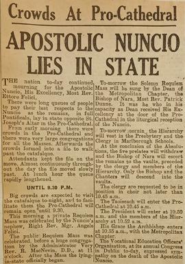 Apostolic Nuncio lies in state