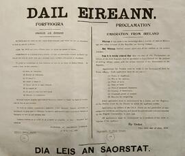 Proclamation by Dáil Éireann on emigration from Ireland