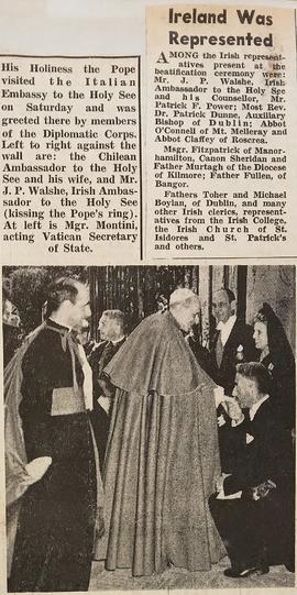 Irish Representation at the Beatification Ceremonies