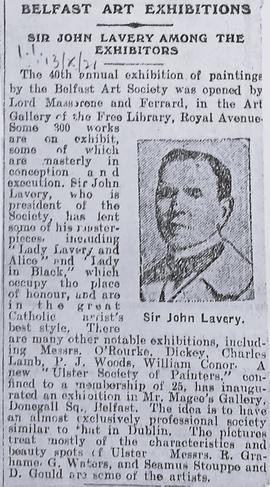 Sir John Lavery paintings at Belfast Art Society exhibition