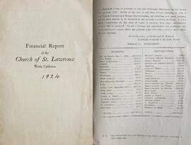 Financial report for the Church of St. Lawrence, Watts, Los Angeles
