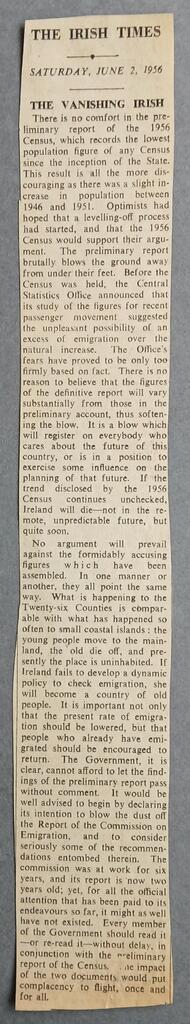 The Vanishing Irish