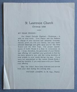 Appeal flier for St. Lawrence of Brindisi Parish, Watts, Los Angeles