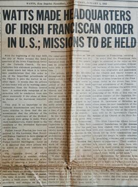 Irish Capuchin foundation in Watts, Los Angeles