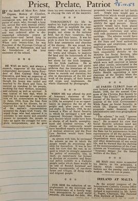 Priest, Prelate and Patriot / Obituary for Bishop John Dignan