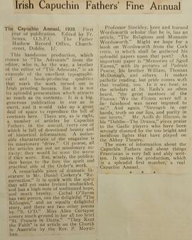 ‘The Advocate’ Review of ‘The Capuchin Annual’ (1930)
