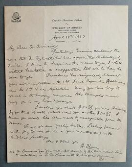 Letter from Fr. Thomas Dowling