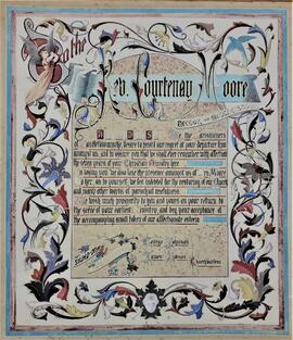 Illuminated farewell address to the Reverend Courtenay Moore