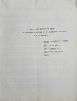 Canonical Visitation Report for 1968
