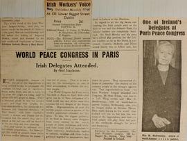 Irish Delegates at World Peace Congress in Paris