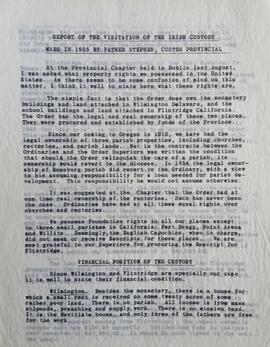 Canonical Visitation Report for 1955