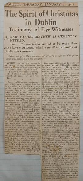 The spirit of Christmas in Dublin / A new Father Mathew is urgently needed