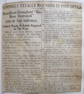 James Connolly ‘fatally wounded in Post Office’