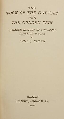 The book of the Galtees and the Golden Vein