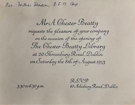 Invitation Card to Chester Beatty Library Opening