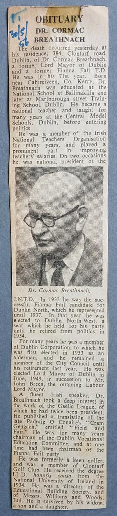 Obituary for Cormac Breathnach