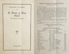 Financial statement of St. Francis of Assisi Church, Los Angeles