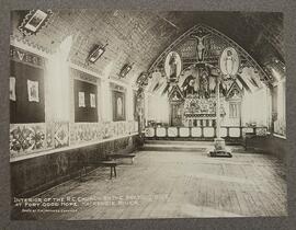 Interior of the Catholic Church, on the Arctic Circle at Fort Good Hope, Mackenzie River