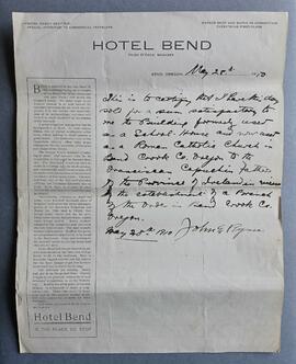 Bill of Sale for Church in Bend, Oregon