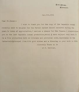 Letter from Bishop Patrick Collier