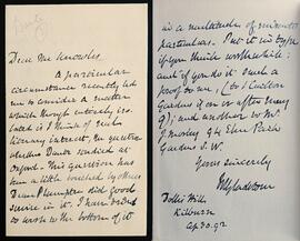 Letter from William Gladstone