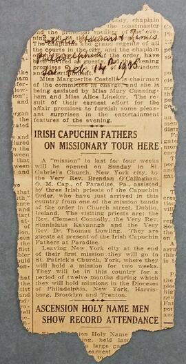 Irish Capuchin Fathers on Missionary Tour Here