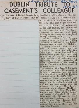 Dublin Tribute to Casement Colleague