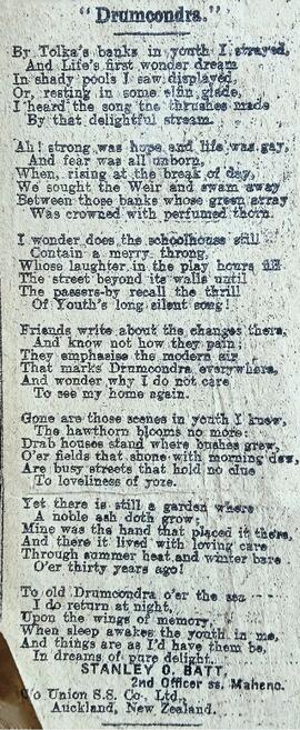 Poem titled ‘Drumcondra’