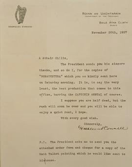 Letter from Kathleen O’Connell