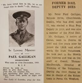 Paul Galligan Memorial Card