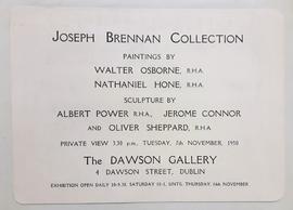 Exhibition Card for the Joseph Brennan Collection