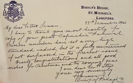 Letter from Bishop James Joseph MacNamee