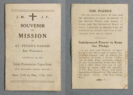 Flyer for Mission in St. Peter’s Parish, San Francisco