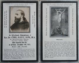 Memorial card for Fr. Cyril O’Sullivan