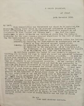Letter seeking the Catholic hierarchy’s support for the independence movement