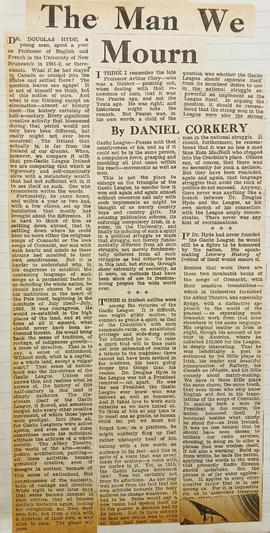 The man we mourn / Douglas Hyde Tribute by Daniel Corkery
