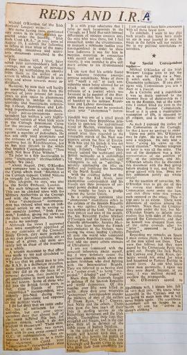 Reds and IRA / response from Michael O’Riordan