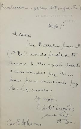 Letter to Patrick Pearse from Éamonn J. Duggan