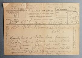 Telegram from Fr. Stephen Murtagh