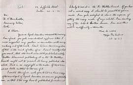 Copy letter from Mary MacSwiney to Diarmuid Ó Murchadha