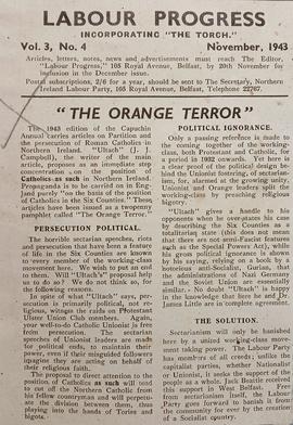 ‘Labour Progress’ review of the ‘Orange Terror’ offprint
