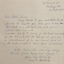 Letter from Carl Gilbert Hardebeck