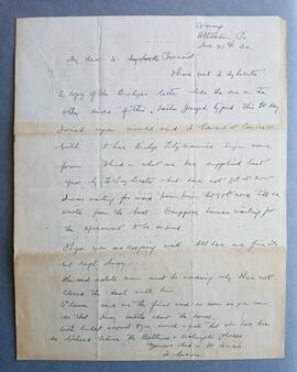Draft letter from Fr. Brendan O’Callaghan