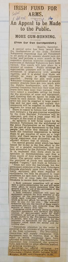 Irish fund for arms