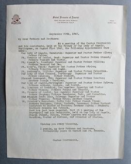 Decrees of the Custos Provincial and Consultors