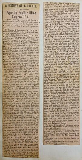 History of Clonliffe / Paper by Brother Dillon Cosgrave
