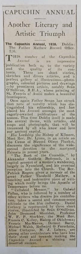 ‘The Standard’ review of ‘The Capuchin Annual’ (1938)